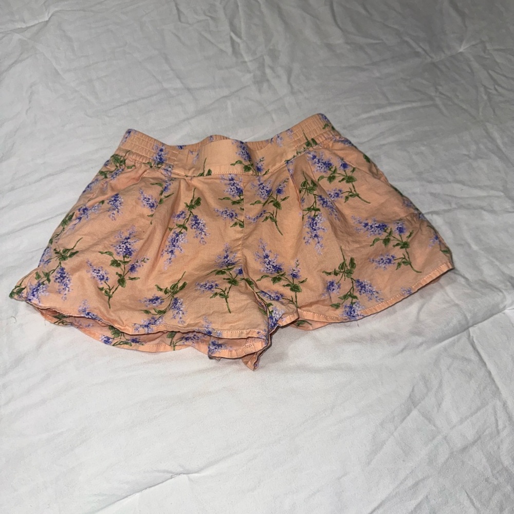 Janie and Jack Peach Floral High Waist Shorts